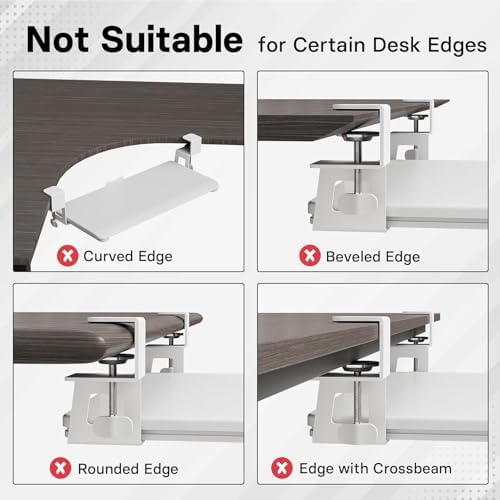 BONTEC Under Desk Keyboard Tray, Pull-Out Keyboard & Mouse Platform