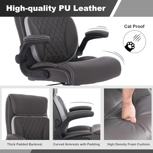Youhauchair Executive Office Chair, Leather Computer Desk Chair, Dark Brown