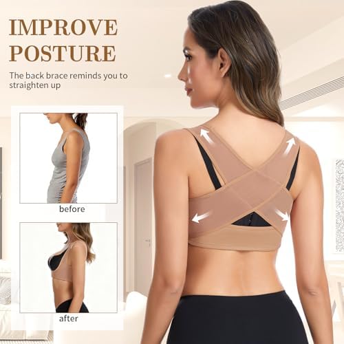 QWD Sleeveless Posture Corrector for Women Back Support Chest Brace Up Bras