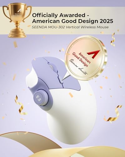 seenda MOU-302 Wireless Bluetooth Ergonomic Vertical Mouse with Volume Knob