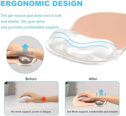 Cooling Mouse Pad with Gel Wrist Rest Support, Ergonomic Desk Accessories