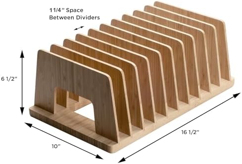 MobileVision Bamboo Desktop File Folder Organizer and Paper Tray, 10 Slots