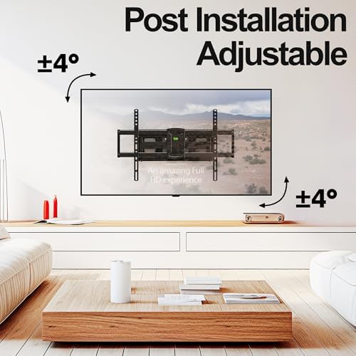 Full Motion Mount, USX MOUNT UL Listed TV Wall Mount for Most 42-84 inch TVs, Holds up to 120lbs, Max VESA 600x400mm, Swivel TV Bracket with Dual Articulating Arms Tilt Rotation Fits 16" Wood Stud