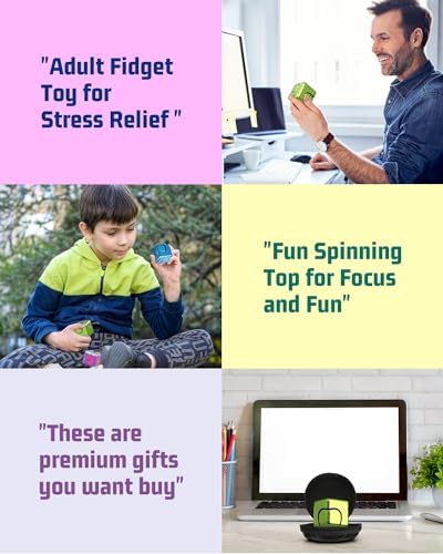Dilabnba Fidget Spinner Cube Toy for Boys 3-12 Kids Adults, Fidget Block Figner Spinner Focus 2 in 1 Spinning, Mini Easter Basket Stuff Desk Relaxing EDC Toy (Green)