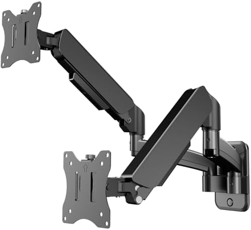 Dual Monitor Wall Mount for 17-32 inch Flat/Curved Computer Screens