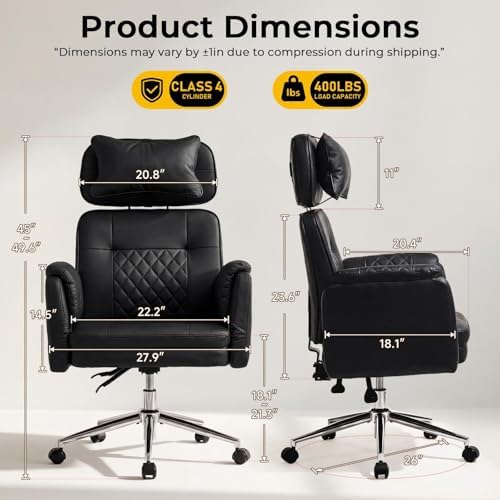 Big and Tall Ergonomic Office Chair, Criss Cross Desk Chair with Pivot Arms