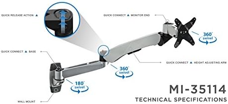 Mount-It! MI-35114S TV Monitor Wall Mount