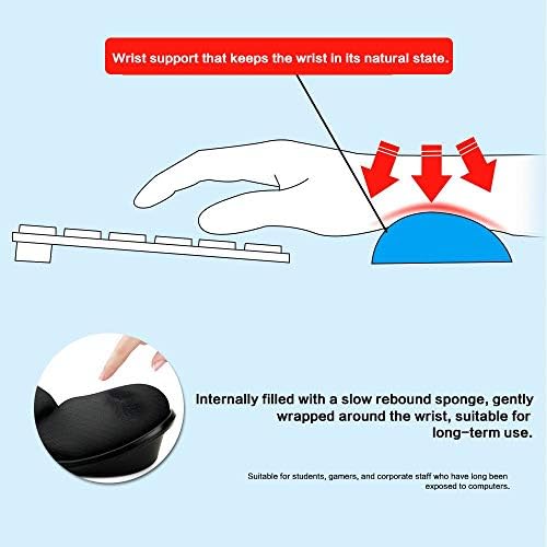 Memory Foam Mouse Wrist Rest Keyboard Wrist Rest Pad Anti-Skid Mousepad Support Wrist Rest Mat for Office Computer Laptop Mac- Durable Comfortable Lightweight Easy Typing(5.1 * 2.8" Black)
