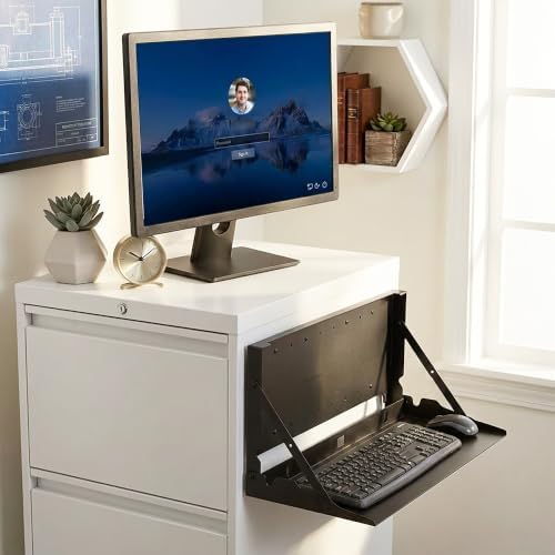 VIVO Black Flip Down Magnetic 24 in Keyboard Tray Mount, Mount-MAGKB1