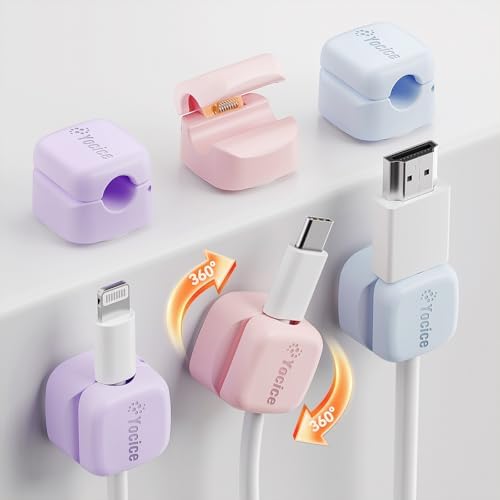 6Pack 360° Rotatable Cord Organizer for Desk Charger, Multicolor