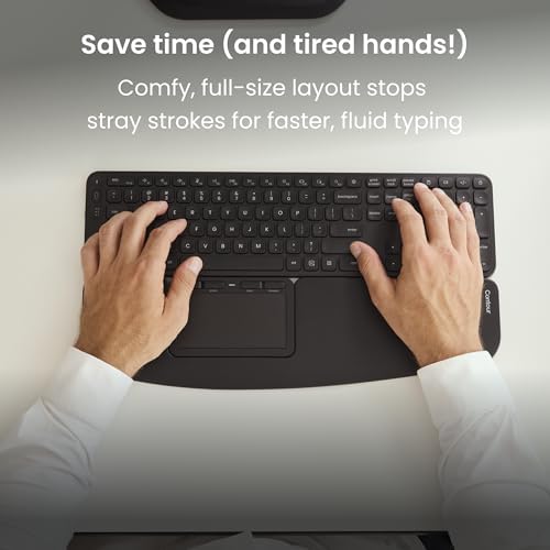 Contour Ergonomic Touchpad & Balance Keyboard Bundle for Windows - Wireless Full-Size Keyboard + Wired Touchpad, Programmable Multi-Gesture Control, Wrist Rest, Office Productivity Combo