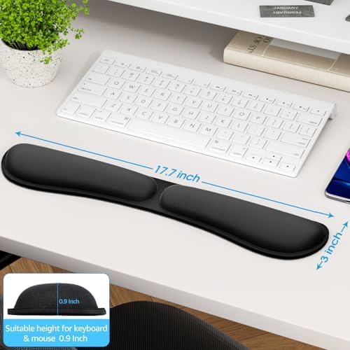 KTRIO Keyboard Wrist Rest, Memory Foam Wrist Rest, Black