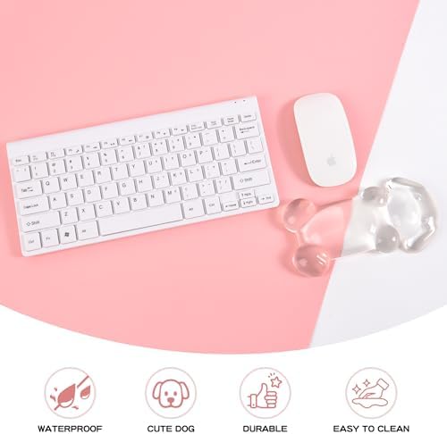 Gel Mouse Wrist Rest, Clear Dog Wrist Support for Mouse, Cute Ergonomic Wrist Rest for Mouse Wrist Pad, Comfortable Pain Relief for Typing and Gaming (White)