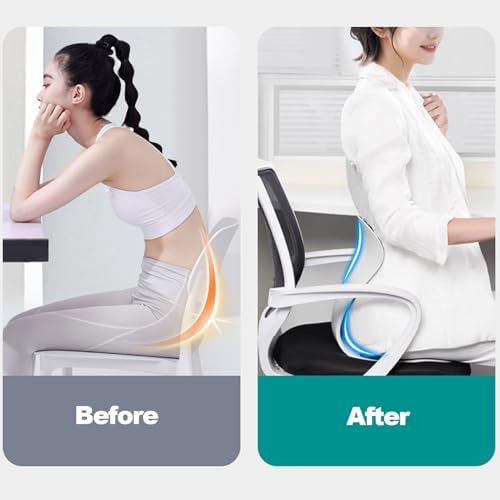 Lumbar Support Posture Corrector Chair for Adults,Back and Lumbar Support Breathable Fabric Petal Shaped Office Chair Seating Cushion,Ergonomic Back Supports Chairs for Office