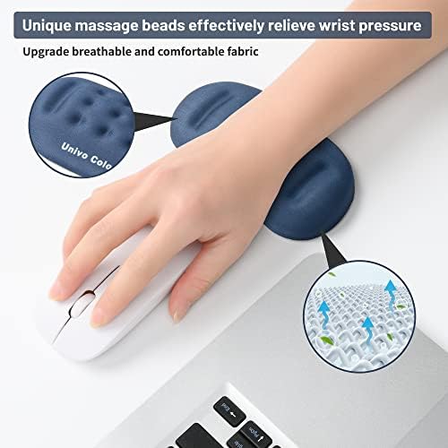 UnivoColors Navy Superfine Memory Foam Wrist Rest Soft Gel Ergonomic Mouse Pad Wrist Support for Mouse, Gaming, Computer, Laptop, Office