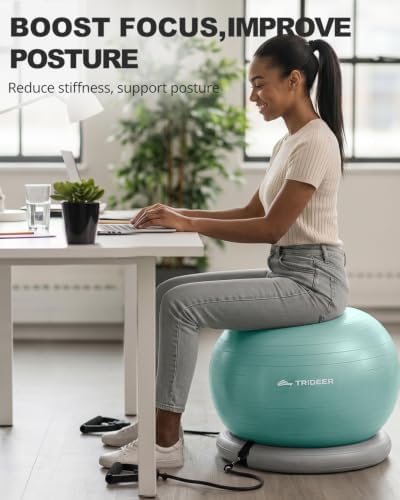 Trideer Exercise Ball Chair – Yoga Ball Chair for Office, Pregnancy & Home