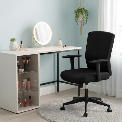 Office Chair Covers Set, Stretch Seat Covers for Chairs Cushion, Computer Chair Cover with Armrest Covers, Gaming Chair Cover Accessories Slipcovers Pads Office Cushion Backrest(Black)