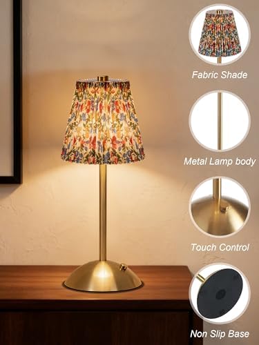 Cordless Flower Table Lamp,Cute Small Desk Lamp,Vintage Aesthetic Lamp