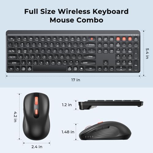 MEETION Bluetooth Keyboard and Mouse Combo, Silent Multi-Device, Black