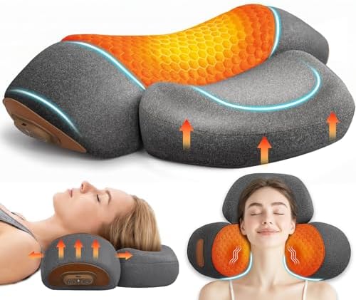 FunBy Neck Massager Pillow with Heat,Neck Pillow Massager for Pain Relief