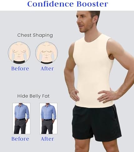Compression Shirt Men Slimming Body Shaper Vest Crewneck Workout Tank Top