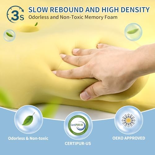 Cervical Neck Pillow for Pain Relief, Contour Memory Foam Pillows for Sleeping, Ergonomic Pillow Orthopedic Cooling Pillow Bed Pillow Neck Support for Side Back Stomach Sleepers (Blue&White)