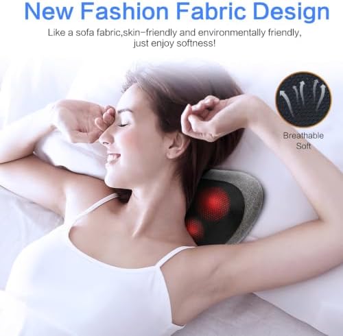Papillon Back Massager with Heat,Shiatsu Pillow for Body Pain Relief Gray
