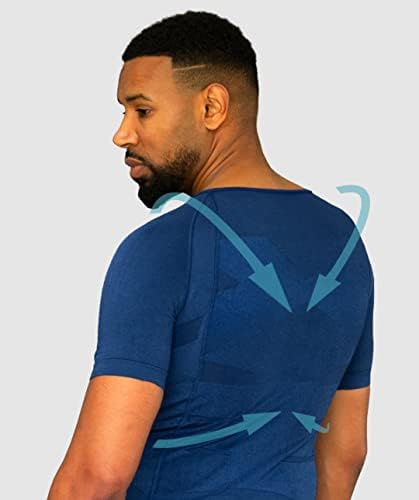 Curveless Men's Posture Corrector T-shirt | Anti Back Pain | Straightens Back and Shoulders | Compression | Undershirt | Short sleeves