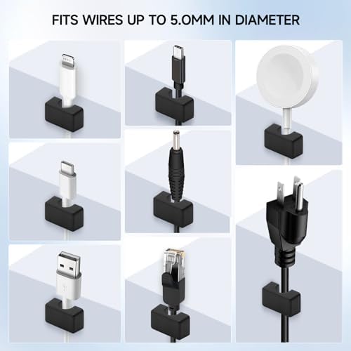 10 Pack Magnetic Cord Holder, Strong Magnet Cable Clips, Cable Holder