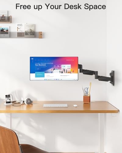 Extra Long Arm Monitor Wall Mount for Max 32" Single Wall Mount