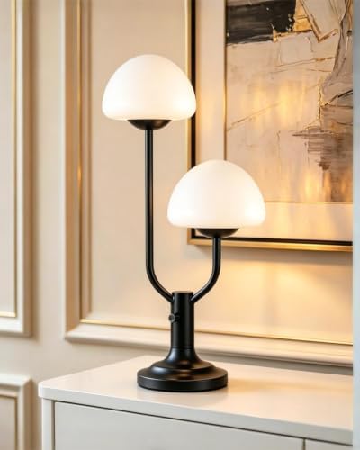 Lightdot Mushroom Table Lamp for Bedroom Dimmable Cute Black Desk Lamp
