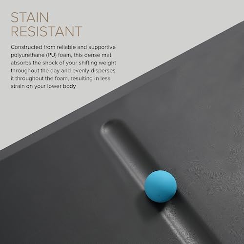 POUT F1 Anti-Fatigue Standing Desk Mat with Rolling Massage Ball - for Office, Kitchen, Garage and Laundry - 20" x 39" Size 3/4" Thick - Durable Stain Resistant - Non-Slip Bottom -