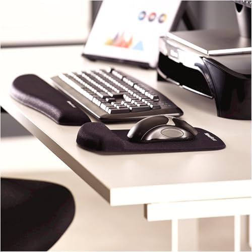 Fellowes PlushTouch Foam Keyboard Wrist Rest, MICROBAN Antimicrobial, Graphite (9252301), Classic