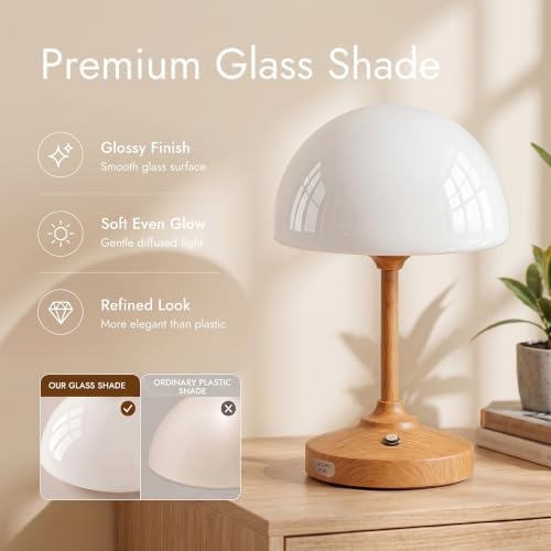 Dawnwake Table Lamp Cordless Lamp,5000mAh Rechargeble Battery Operated Lamp