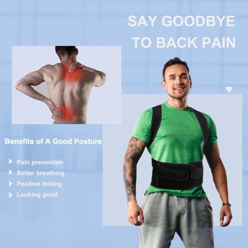 Back Brace Posture Corrector for Women Men -Adjustable and Breathable Support Scoliosis for Waist - Improve Back Posture for Body Correction and Lumbar Support L(33"-37")