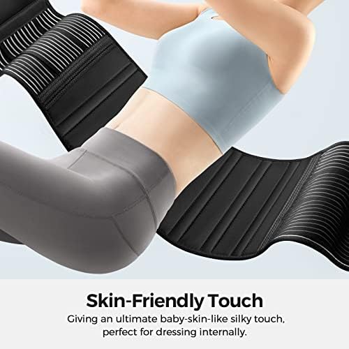 FREETOO Back Braces for Lower Back Pain Relief with 6 Stays, Breathable Back Support Belt for Men/Women for work, Anti-skid lumbar support belt with 16-hole Mesh for sciatica(M) (Pack of 2)