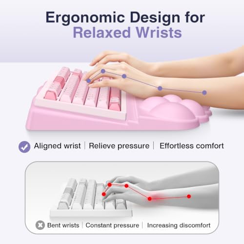 Sushret Cloud Wrist Rest with Keyboard Stand, Keyboard Riser with Wrist Pad