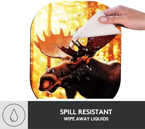 Small Mouse Pad，Mini Mouse Pad 6 x 7 Inch，for Laptop Keyboard Tray Wireless Mouse Home Office Travel，with Non-Slip Rubber Base, Waterproof Mouse Mat，Deer in Forest