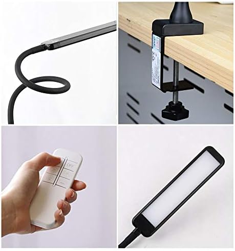 HEHUANG Eye-protected Clip Office Led Table Lamp Large Area Lighting For Bedroom 5-Level Brightness&Color