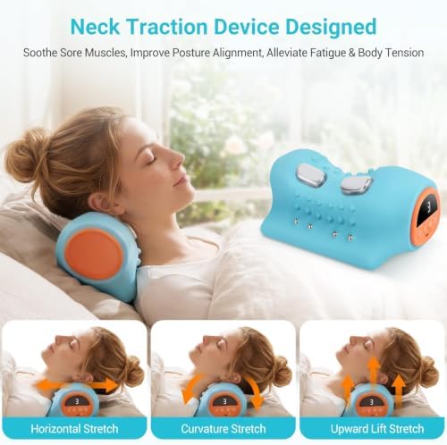 4-in-1 Neck Massager Pillow with Heat, Vibration and Gentle Stretching