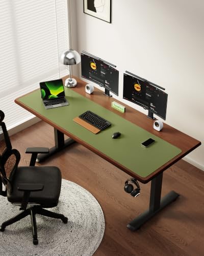 YSAGi Leather Desk Protector, Office Mat, Large Mouse Mat, Non-Slip PU Leather Blotter, Laptop Desk Mat, Waterproof Writing Pad for Office and Home(Green, 63" x 17.2")