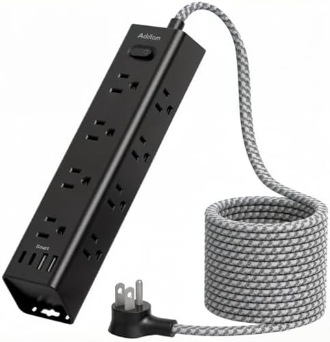 15FT Extension Cord, Power Strip Surge Protector with 12 AC Outlets & 4 USB