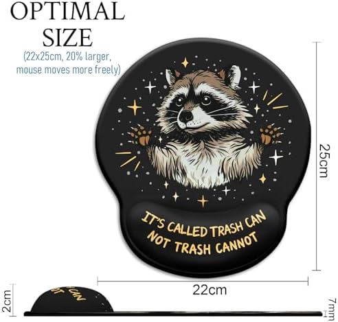 Blusabaca Raccoon Mouse Pad Wrist Rest Ergonomic Mousepad Wrist Support