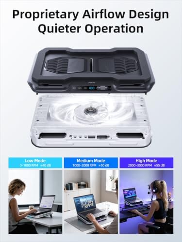 llano V11 Pro Laptop Cooling Pad, Gaming Laptop Cooler RGB Laptop Fan