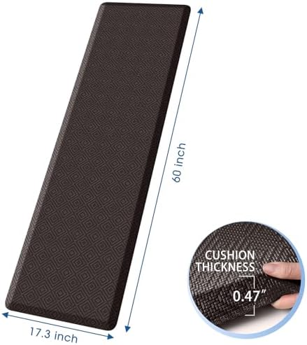 Anti-Fatigue Kitchen Mats for Floor Standing and Comfort Desk Mats 17"x60"
