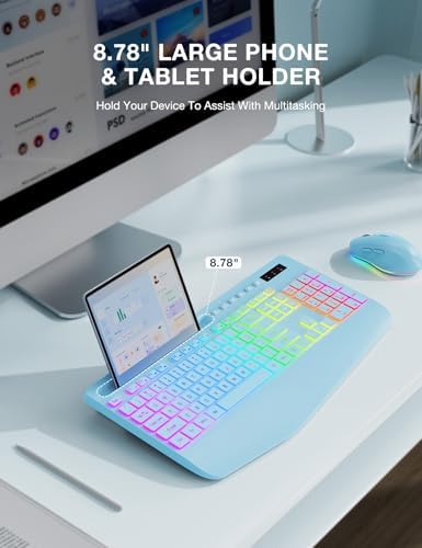 SABLUTE Wireless Keyboard and Mouse Combo, 9 Backlit Effects, RGB, 2.4GHz