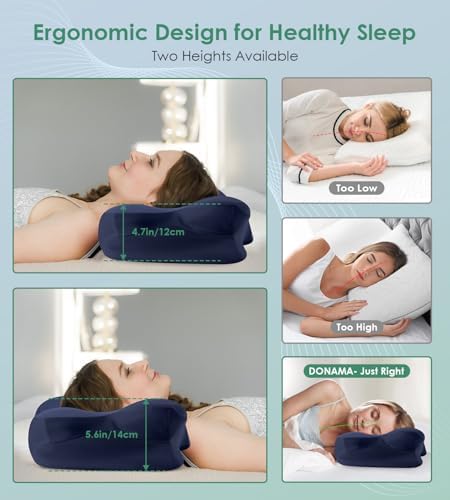 DONAMA Cervical Pillow Ergonomic Memory Foam Pillow for Neck Support