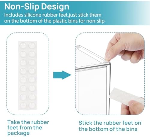 Vtopmart Clear Stackable Storage Drawers, 2 Pack Tall Plastic Organizers