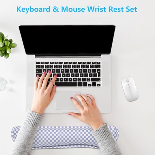 Dapesuom Keyboard Wrist Rest, Memory Foam, Ergonomic, Gaming,Lilac Grey