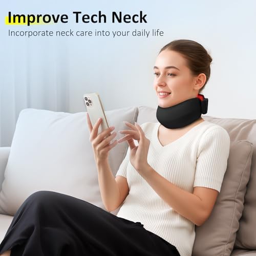 Comfytemp Anti-Head-Down Neck Brace with Red Light Therapy, Posture Support Improve Tech Neck Forward Head, Soft Foam Cervical Collar for Office Worker Reader, One Size
